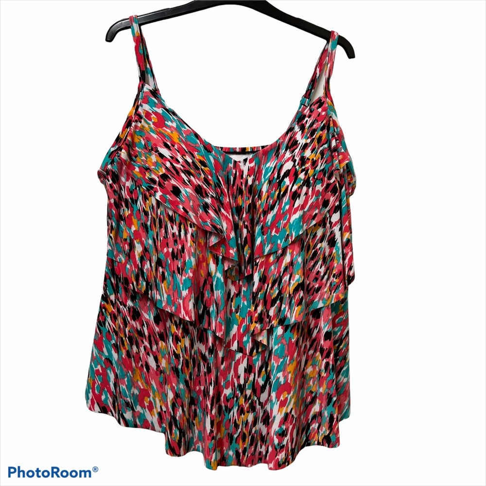 Aqua Green Tiered Tankini Top NWT